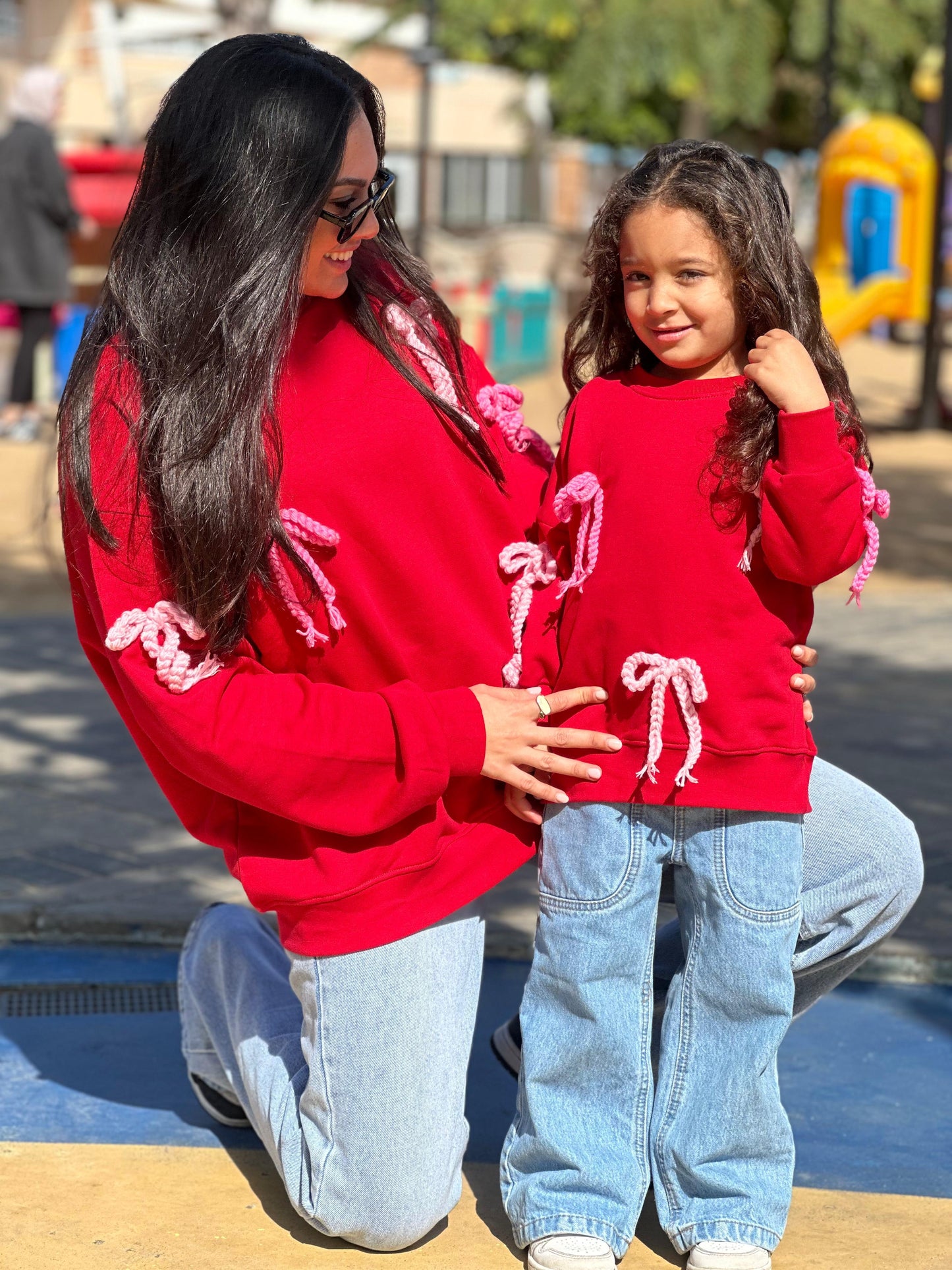 Mommy and me bow sweatshirt